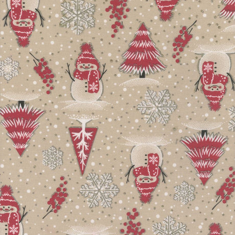 Juleduk Snømenn og Glitter – Mønsterbilde