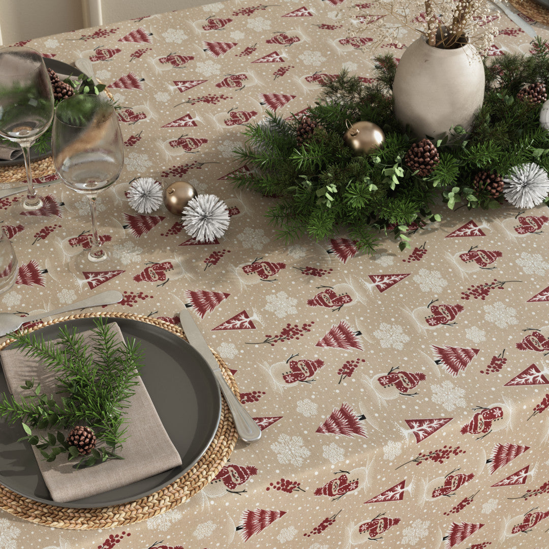 Juleduk Snømenn og Glitter – Med borddekking