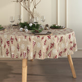 Juleduk Snømenn og Glitter – Sjarmerende rund akrylduk med glittereffekt