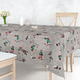 Julestrømper og snømenn - Juleduk i hørlook på bord