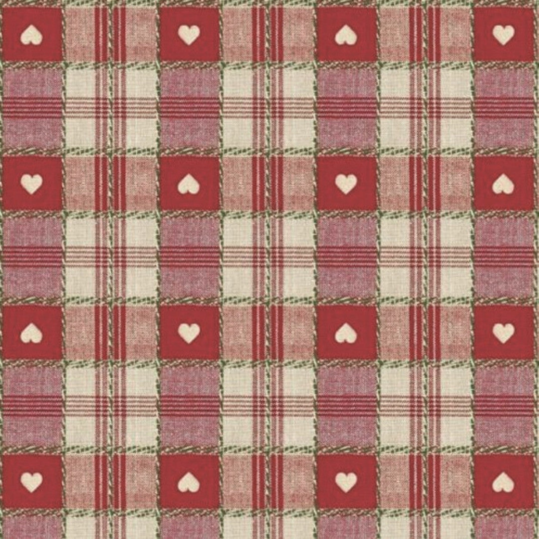 Julestemning Rutet – julevoksduk med hjerter i ruter