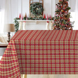 Julestemning Rutet – voksduk med røde ruter og hjerter i bordoppsett