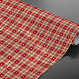 Julestemning Rutet – rullet voksduk med røde ruter og små hjerter
