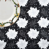 Julestjerne Sort - Juleakrylduk med julestjerner, gran og glitter