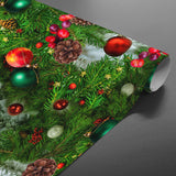 Jul i lange baner – Flott julevoksduk med fargerik julepynt