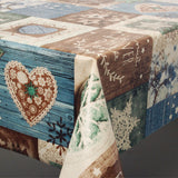 Julevoksduk Flocons – små snøfnugg – blå