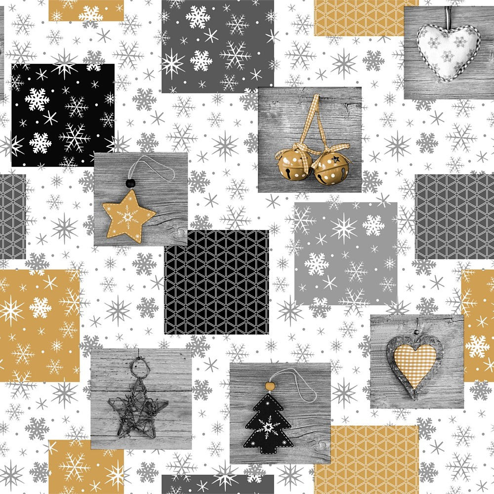 Julevoksduk – Snøfnugg og Hjerter