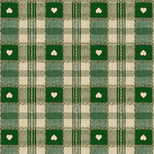 Julevoksduk – Hjerter i Ruter grønn 140 cm