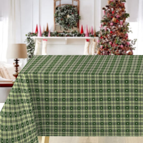 Julevoksduk – Hjerter i Ruter grønn 140 cm