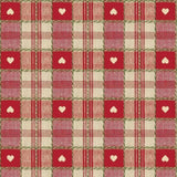 Julevoksduk, ekstra bred voksduk, Hjerter i ruter, rød 160 cm bred