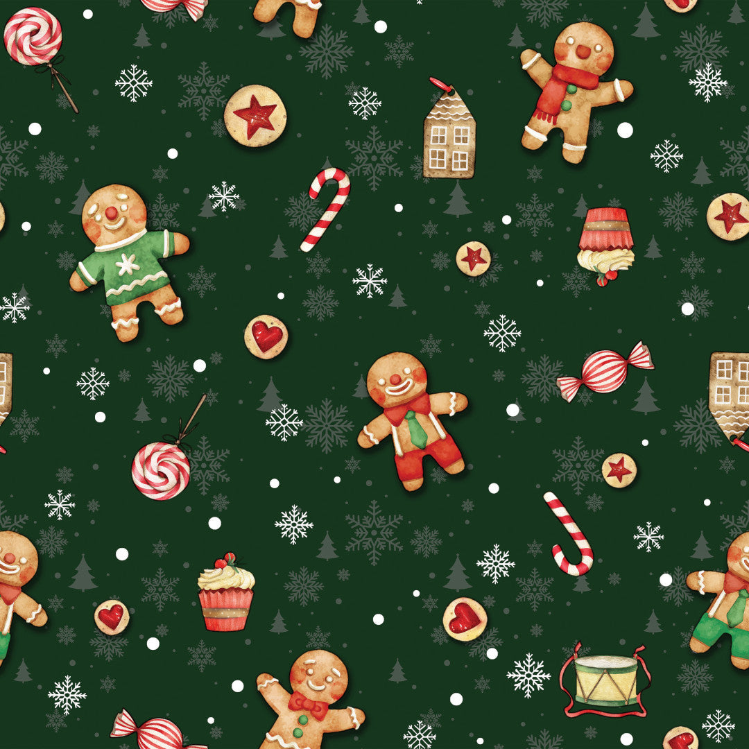 Julevoksduk – Julegodt, julekakemenn og -koner – Grønn