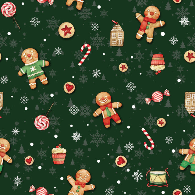 Julevoksduk – Julegodt, julekakemenn og -koner – Grønn