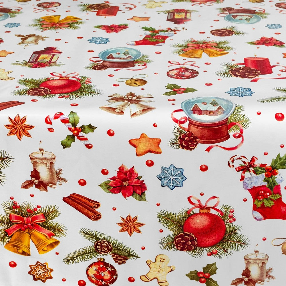 Julevoksduk - Julelanterner m. m., 140 cm bred