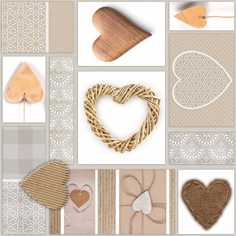 Julen er hjerternes fest - Julevoksduk i naturfarger