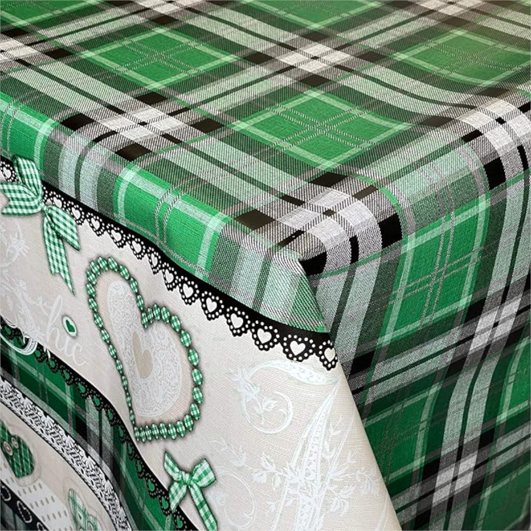 Julevoksduk – Quiltet Jul grønn, hjørnebilde