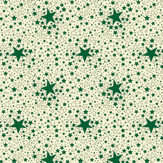 Stjernehimmel Grønn – julevoksduk med grønne stjerner på hvit bunn