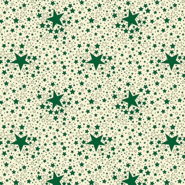 Stjernehimmel – julevoksduk med stjerner – Grønn, 140 cm