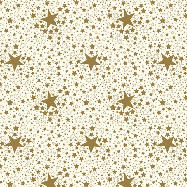 Stjernehimmel – julevoksduk med stjerner – Gull, 140 cm