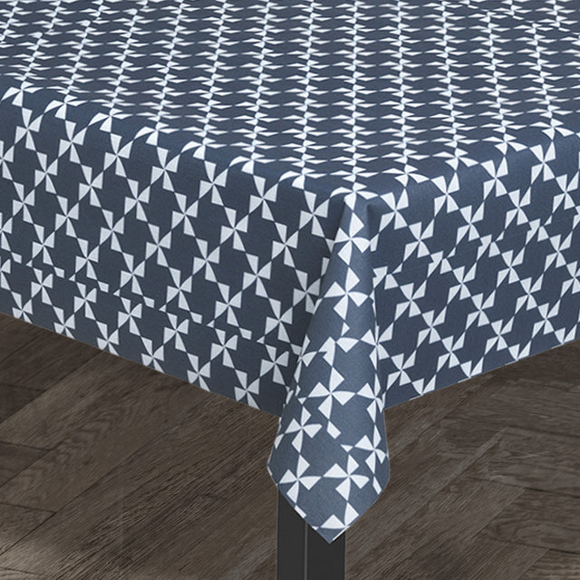 Juna Windmill Blå - Akrylduk med flott grafisk mønster fra Juna