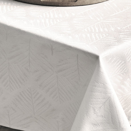 Juna Lea Hvit Jacquard Damaskduk – 150 x 220 cm