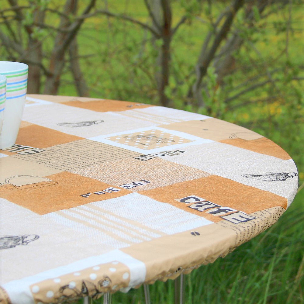 Kaffe - m/u sukker - Rund voksduk med strikk