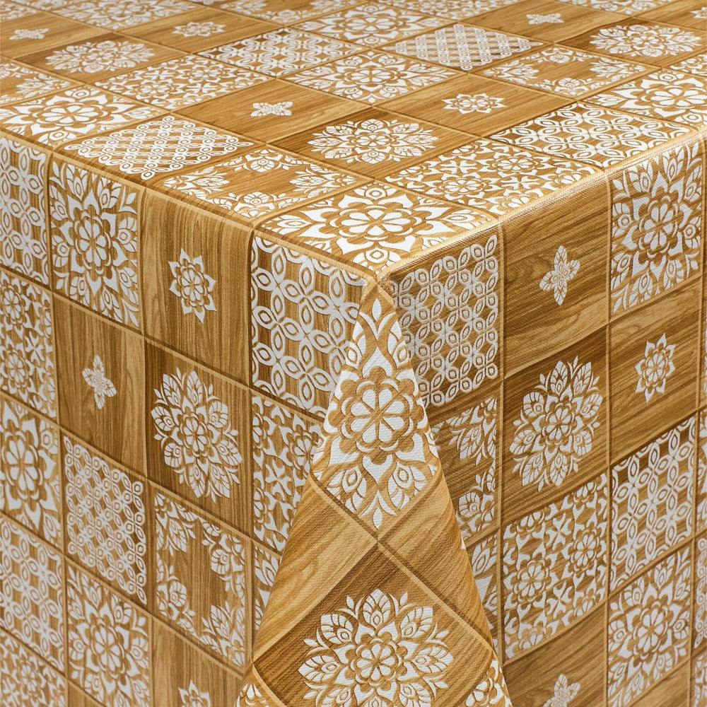 Fliser Gyldenbrun – Voksduk med tekstillook