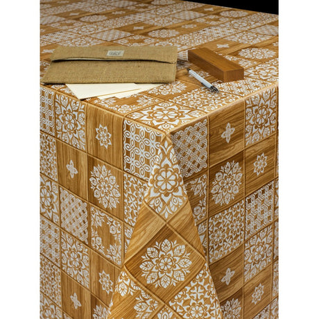 Fliser Gyldenbrun – Voksduk med tekstillook