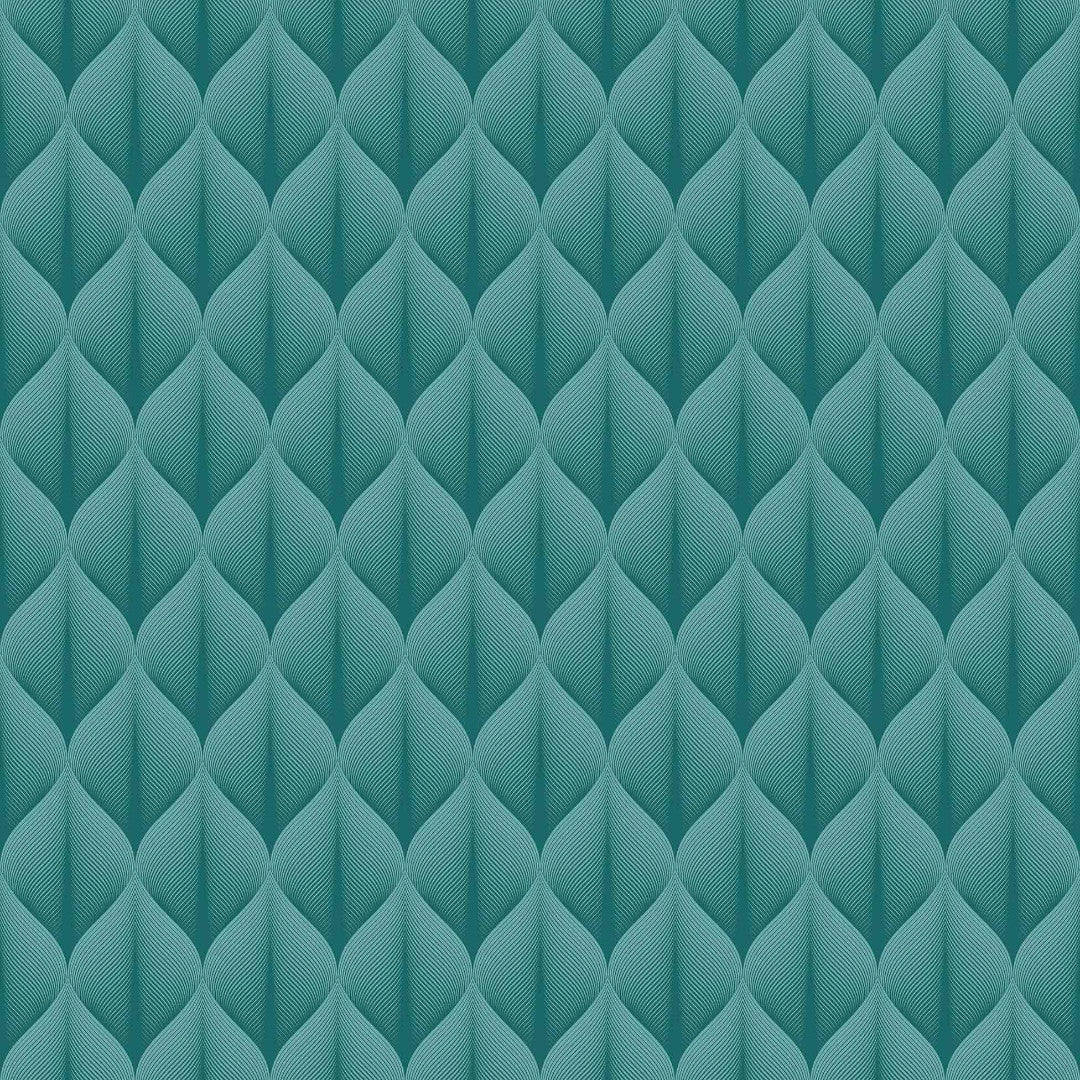 Kalini Luxury Blue – Voksduk med grafisk mønster i flott 3D-effekt