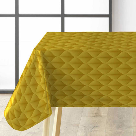 Kalini Luxury Yellow – Voksduk med grafisk mønster i flott 3D-effekt, hjørne
