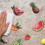 Tropicas, gjennomsiktig voksduk, klar plastduk med frukt