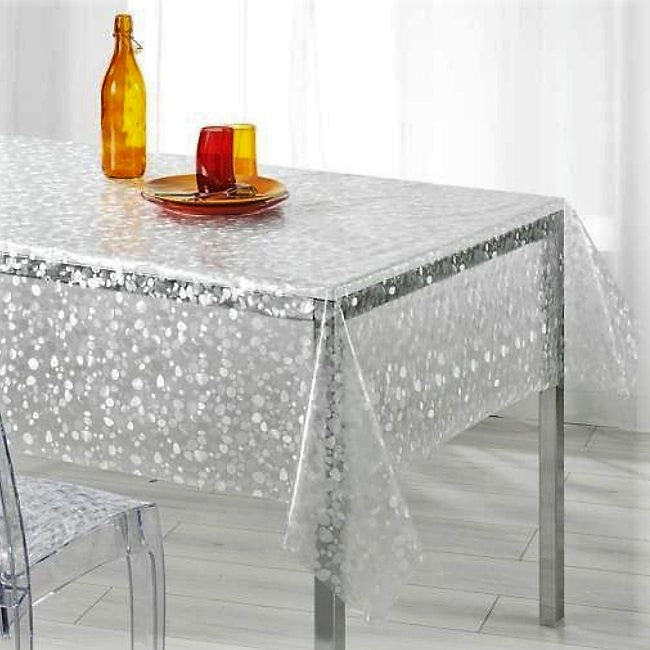 Gjennomsiktig klar voksduk med steinmønster