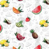 Frisk Frukt, klar plastduk – Gjennomsiktig voksduk med trykk