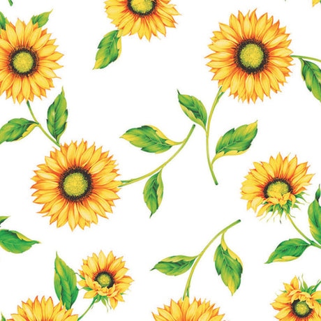 Solsikkedrøm, klar plastduk – Gjennomsiktig voksduk med trykk