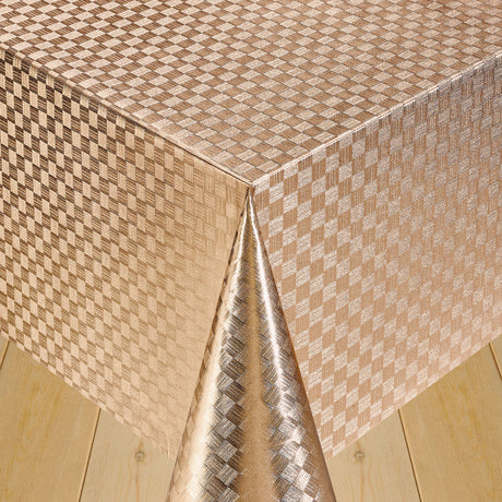 Klassisk damask ruter kobber – voksduk med kobberfargede ruter