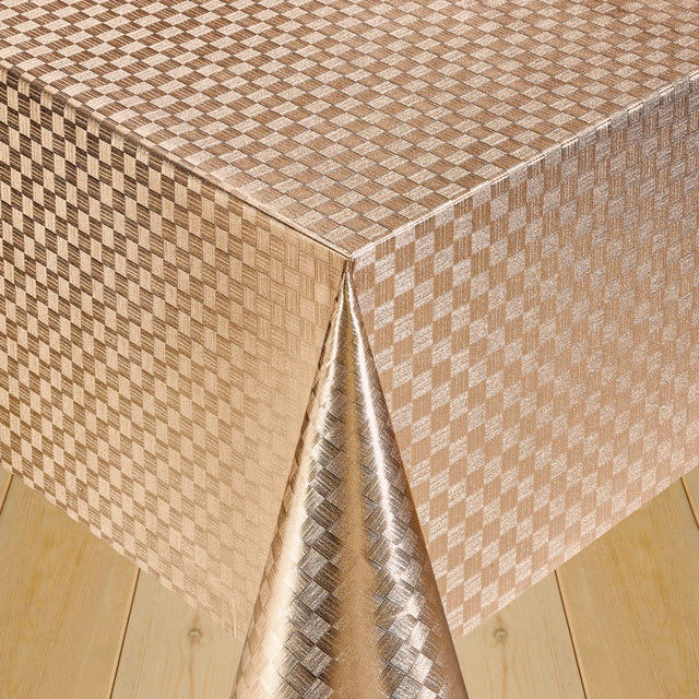 Klassisk damask ruter kobber – voksduk med kobberfargede ruter