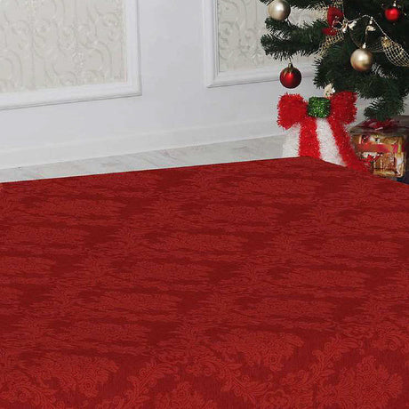 Klassisk Rød Juleduk – Akrylduk med flott ornamentmønster