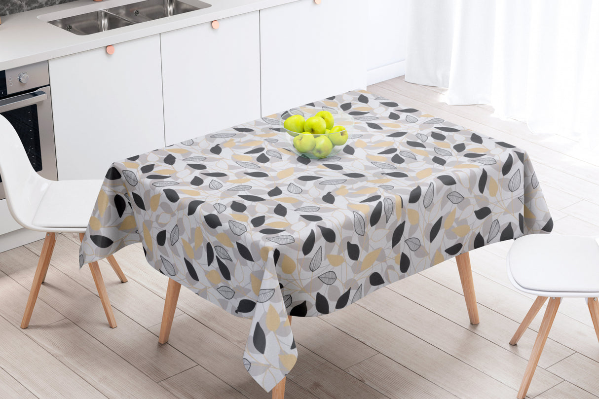 Laurier Sort - Akrylduk med flotte mørke blader - 150 cm bred