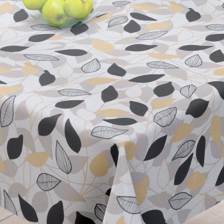 Laurier Sort - Akrylduk med flotte mørke blader - 150 cm bred