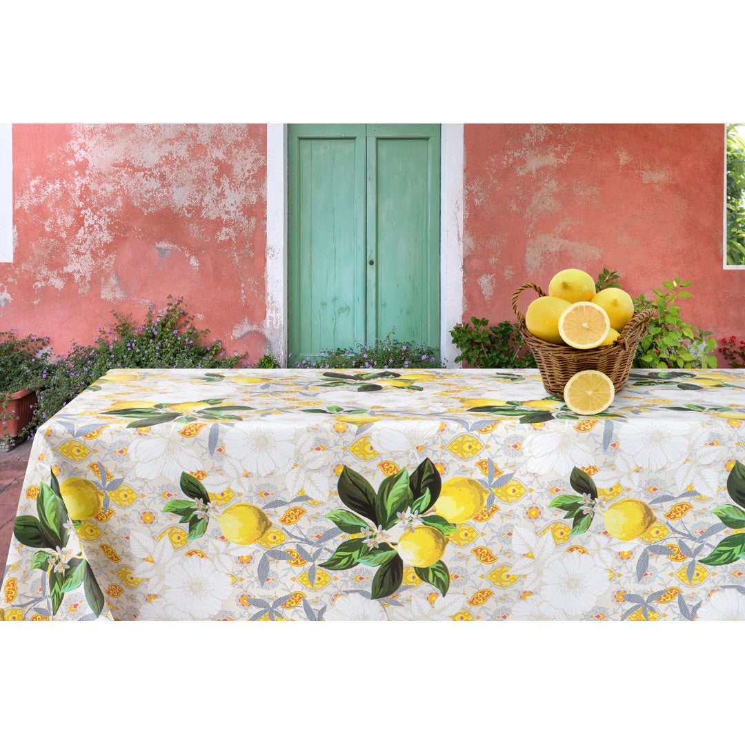 Lemon Siena – voksduk med sitroner og italiensk mønster, miljø