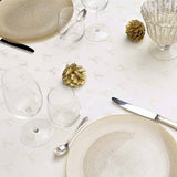 Les Rennes Metallic Natural 140 x 250 cm, rektangulær juleduk, borddekking