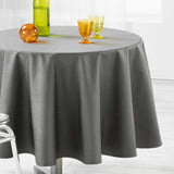 Liany Antrasitt Ø 180 cm, rund ensfarget duk med flekkavvisende behandling, nærbilde