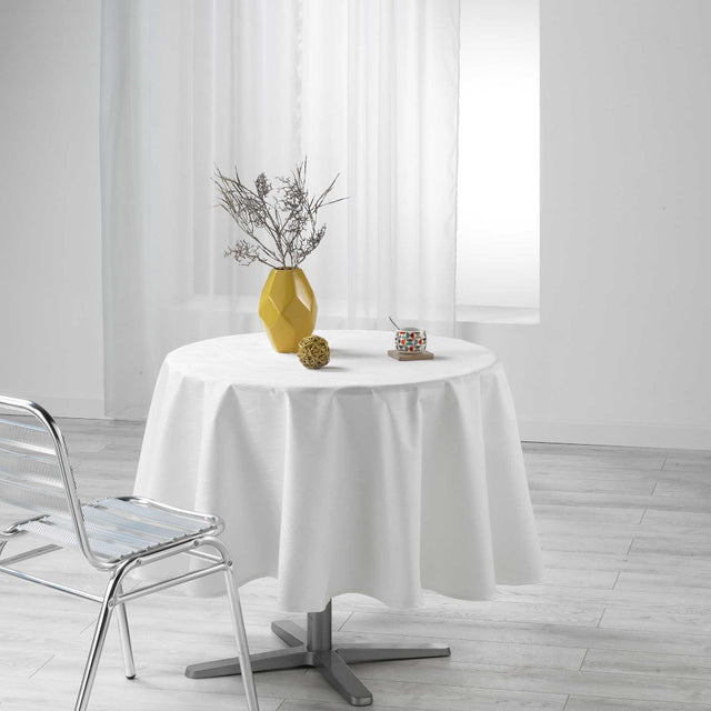 Liany Naturell Ø 180 cm, rund ensfarget duk med flekkavvisende behandling