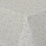 Light Me Up - 160 cm bred grå voksduk med strek og prikk