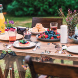 Lilith, gjennomsiktig voksduk, klar plastduk med fargerike sommerfugler