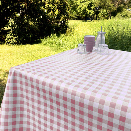 Voksduk med klassiske 1,5 x 1,5 cm ruter – 140 cm bred – lys lilla