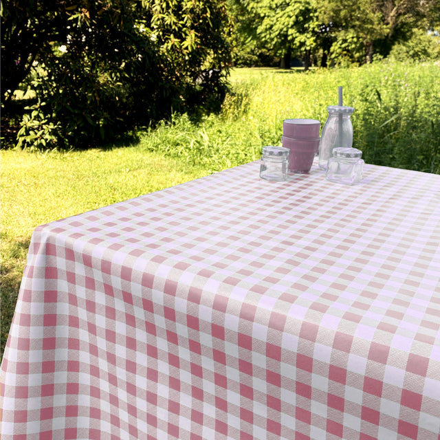 Voksduk med klassiske 1,5 x 1,5 cm ruter – 140 cm bred – lys lilla