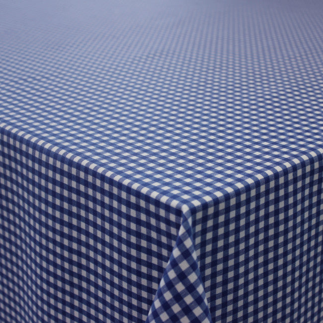 Blå akrylduk med ruter 160 cm
