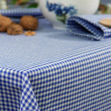 Patinir, rutet blå/hvit akrylduk - 160 cm bred