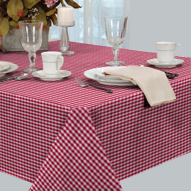 Rød rutet akrylduk, Patinir, 140 cm bred