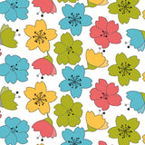 Lily Spring - voksduk med fargerike strekblomster